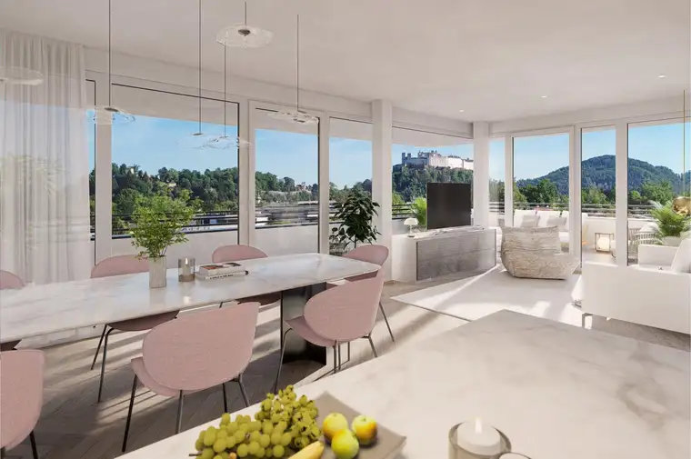 NEUBAUPROJEKT "NONNTAL LIVING": 4-Zimmer Wohnkomfort mit Festungsblick und XXL Terrasse