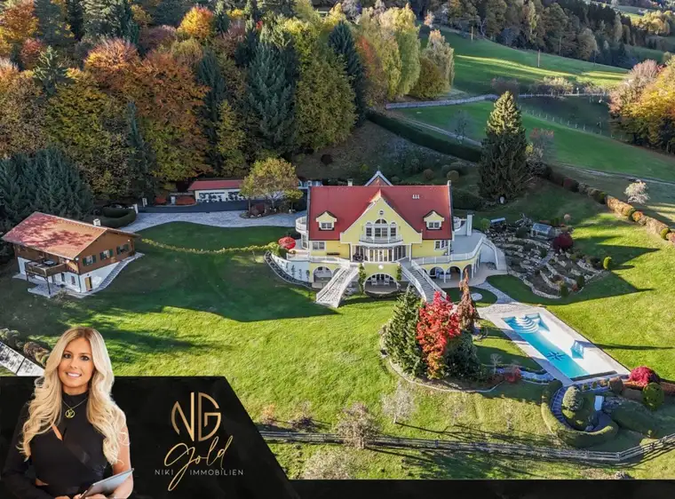 Luxusvilla, Chalet, Pool, Weinkeller, Landwirtschaft und 7 Hektar Naturidylle nahe Deutschlandsberg