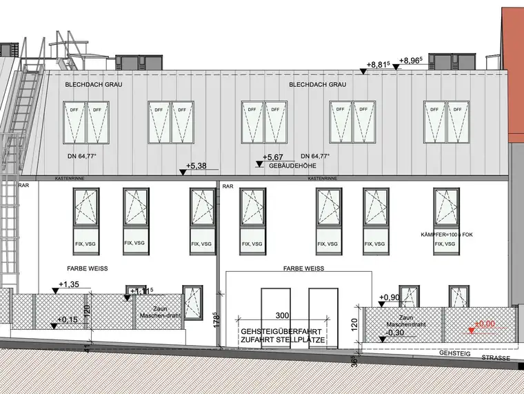 Bewilligtes Bauprojekt mit 4 Häusern