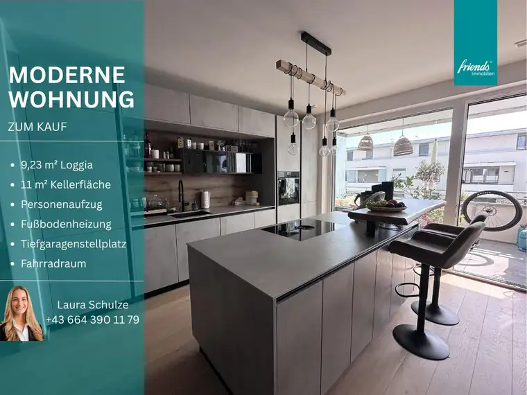 Moderne 3-Zimmer Wohnung mit Loggia und Tiefgaragenstellplatz!