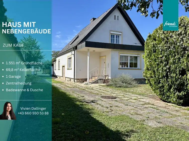 Großzügiges Einfamilienhaus mit großem Grundstück, Nebengebäuden &amp; viel Potenzial in Trausdorf