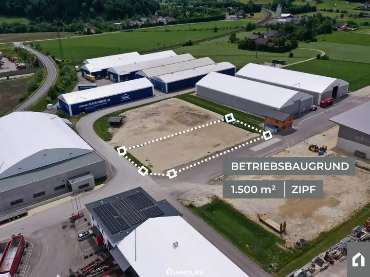Vielseitiger Betriebsbaugrund mit 1.500 m² in Zipf – aufbereitete Fläche &amp; flexible Miet-/Pachdauer
