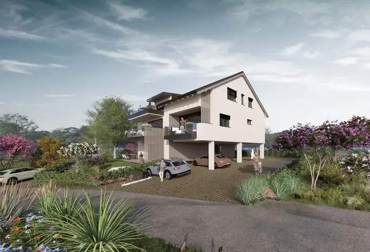 Neubauprojekt: Exklusive Dreizimmerwohnung im 1. Obergeschoss mit sonnigem Balkon in Elixhausen