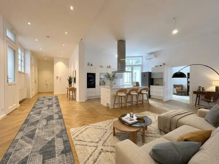 Exklusive 4-Zimmer-Altbauwohnung mit Kamin &amp; Balkon am Esteplatz, 1030! ERSTBEZUG NACH GENERALSANIERUNG!