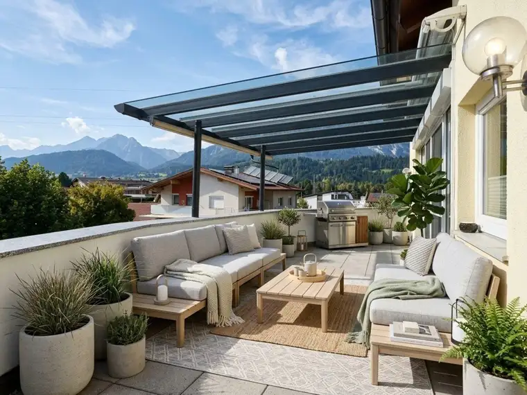 Wattens – Exklusive Maisonette mit ca. 129,55 m² Wohnnutzfläche, ca.30,66 m² Westterrasse, Panoramablick &amp; neuer Designküche
