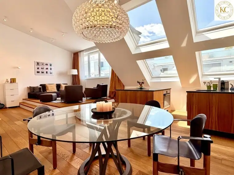 Design-Penthouse mit Panorama-Dachterrasse nahe Belvedere