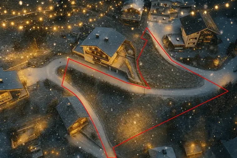 5 Gehminuten zum Skilift: Baugrundstück mit Panoramablick