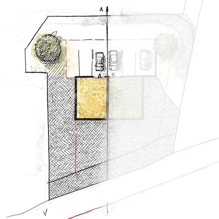 Inzing: charmantes Grundstück mit Doppelhausstudie "TWINNI"; Haushälfte Orange