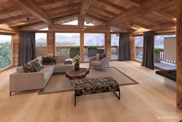 Österreichische Alpen (Salzburg, Hinterglemm) — Modernes Neubau-Chalet mit direktem Ski-Zugang, Bergpanorama, Gartenterrasse + privater Sauna