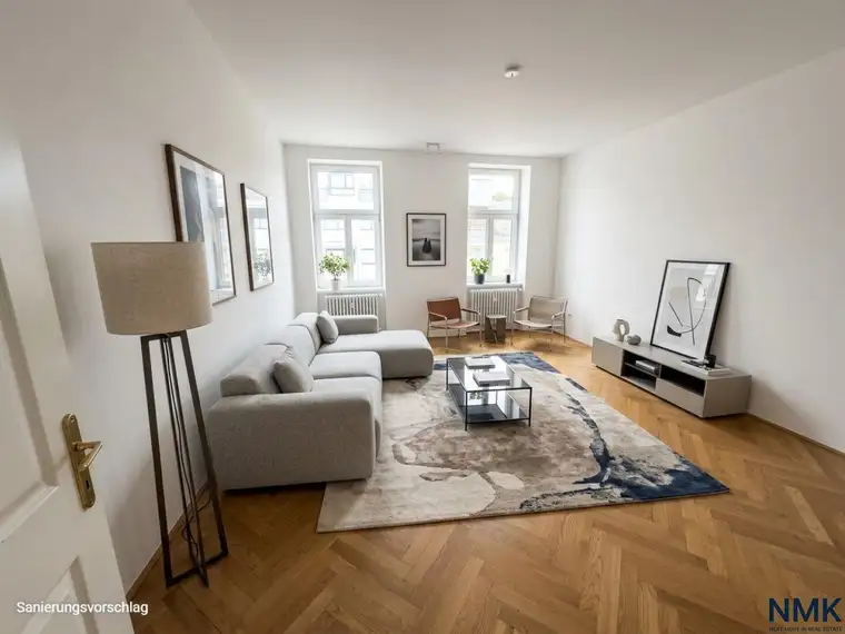 Charmante 3-Zimmer-Altbauwohnung in ruhiger Innenhoflage mit baubewilligter Balkonoption &amp; Entwicklungspotenzial