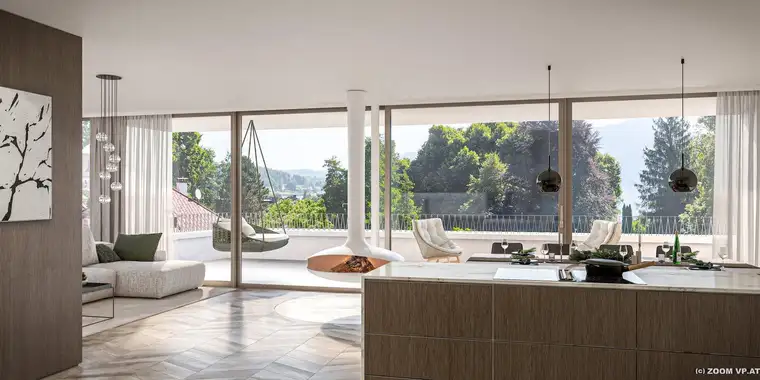 Absolute Privatsphäre - 118 m2 Penthouse mit 35 m2 Terrasse direkt am Schlosspark