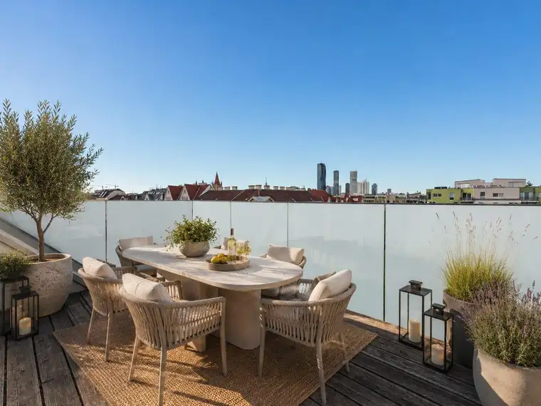 DG-Maisonette mit 3 Freiflächen &amp; Weitblick | 137 m² | Nähe U1/U2 &amp; Prater