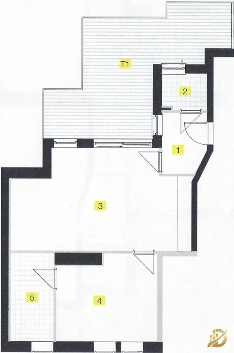 Dachgeschoß- Wohnung, zwei Zimmer + Terrasse, Nähe Augarten