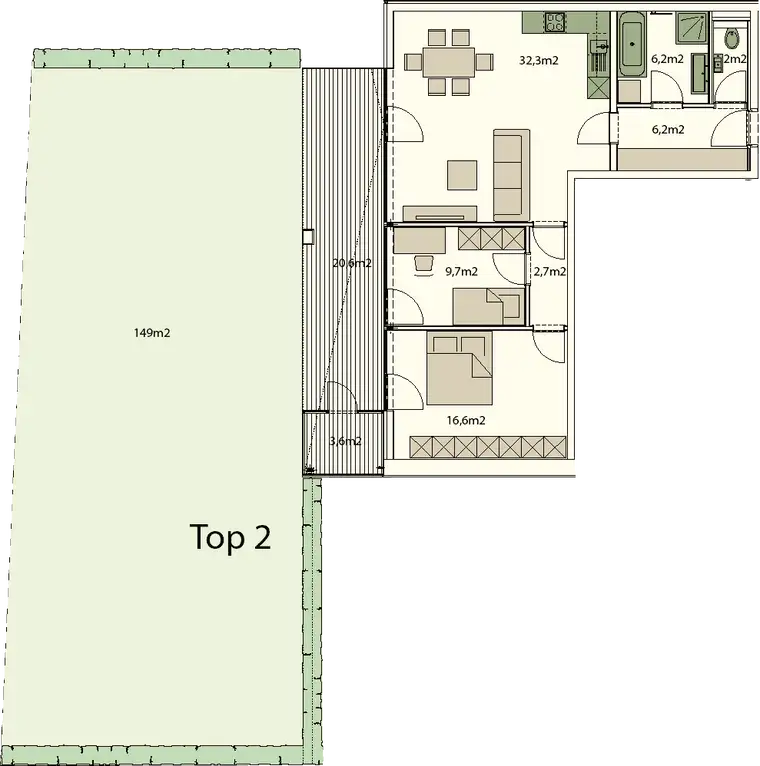 Top 2 - Gartenwohnung