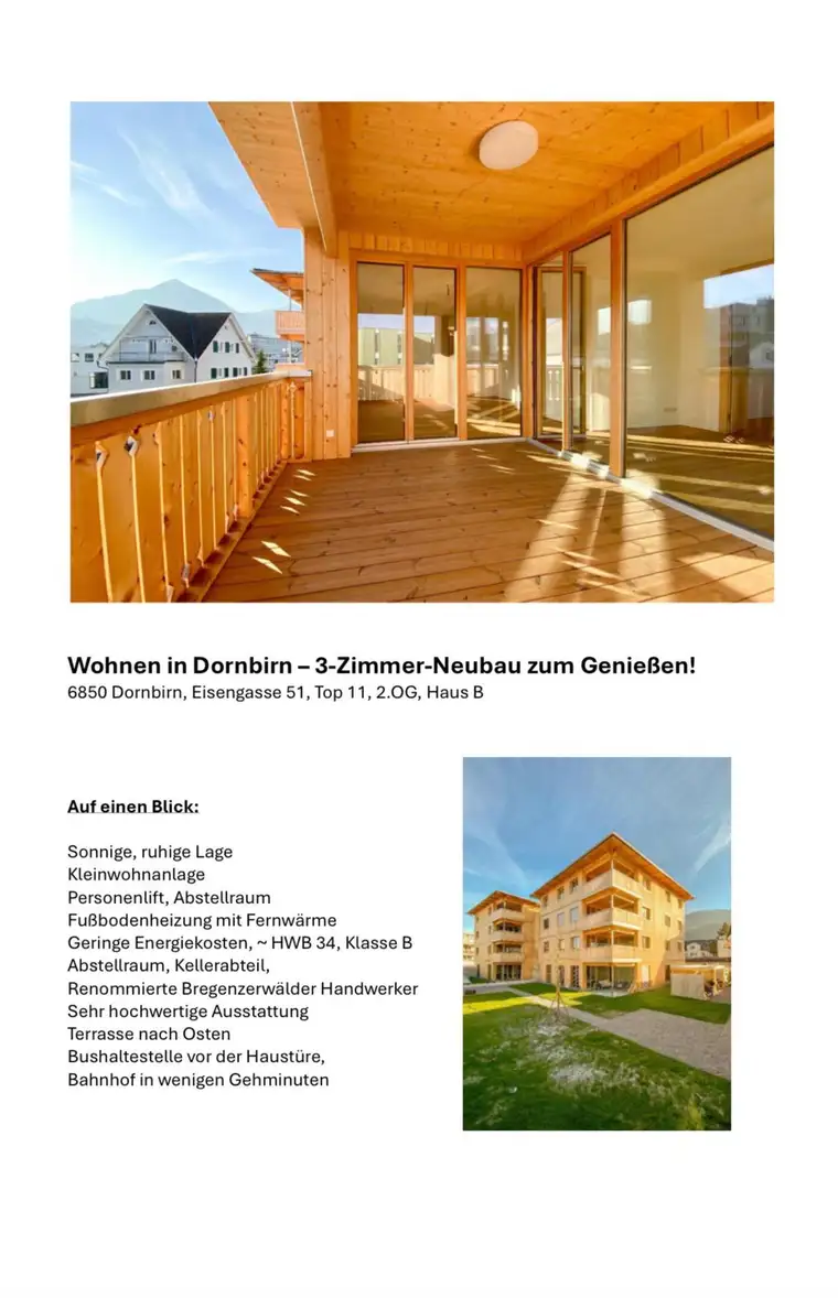 Provisionsfreie - 3 Zimmer Wohnung in sehr zentrale Lage in Dornbirn zu Vermieten