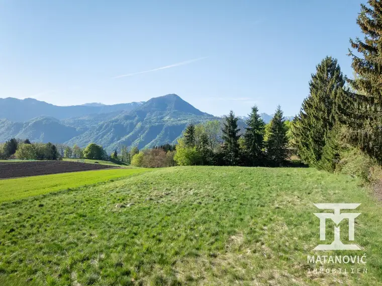 Großzügiges Baugrundstück mit 2.338 m² in sonniger Aussichtslage – Ruhe, Natur und Weitblick in die Karawanken