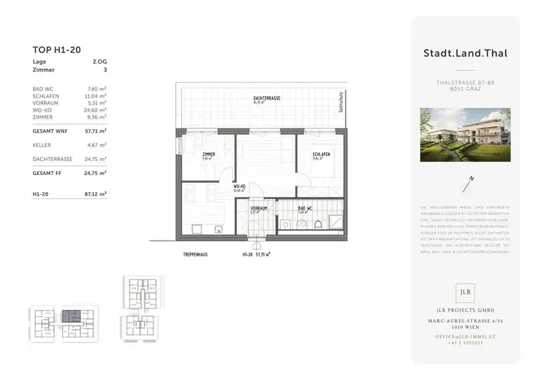 ERSTBEZUG: 3 Zimmer + 25 m² Dachterrasse | Graz-Gösting