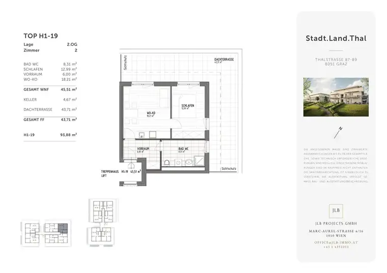 ERSTBEZUG: 2 Zimmer + 44 m² Dachterrasse | Graz-Gösting
