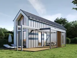 KAUFEN &amp; EINZIEHEN! Voll möbliertes MINIHAUS mit Doppelcarport und XXL Garten! Das Wohnen von morgen!