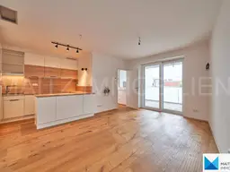 Energieeffiziente, klimatisierte DG-Wohnung mit XL-Loggia. **Grünblick** nahe U4