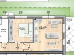 Ein kleines Paradies für sich – stilvolle 2-Zimmer-Gartenwohnung mit sonniger 10 m² Terrasse – ruhig &amp; grün