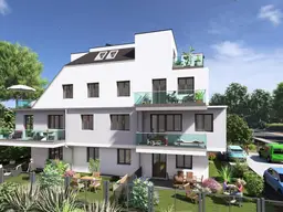 Familienwohnung - PREMIUMLAGE - 16 m² Balkon - großzügiges Wohnzimmer mit 32 m² - 3 Zimmer mit tollem Ausblick ins Grüne - Provisionfrei – Ziegelmassivbau 