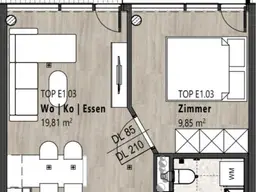 MIETE - Wattens - Top E 1.03 - 2 Zimmer Wohnung mit Balkon