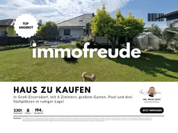 6 Zi -Einfamilienhaus mit großem Garten, Pool &amp; 3 Stellplätzen, in ruhiger Lage von Groß-Enzersdorf!