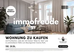 Zum Verkauf steht eine 3 Zimmer Dachgeschosswohnung ohne Dachschrägen mit Fernblick und Terrasse, in Wien Penzing, nahe der U4 Station “Ober St. Veit” und in unmittelbarer Nähe zum Baumgartner-Casino-Park.