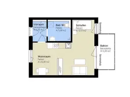 Moderne 1-Zimmer-Wohnung mit Balkon in ruhiger Lage