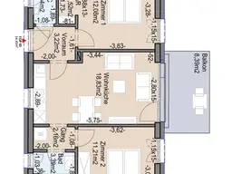 Geförderte Neubauwohnung mit Balkon im 3. Stock