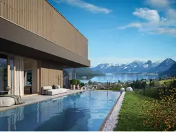 Family living deluxe: 4-Zimmer Garten/Poolwohnung, spektakulärer Wolfgangseeblick