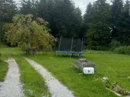 Freizeitgund mit Wald Wiese und fischteich