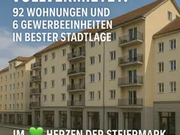 Top – Investment &amp; Top - Preis Vollvermietet: 92 Wohnungen und 6 Gewerbeeinheiten in bester Stadtlage Wohn- und Gewerbeimmobilien- Portfolio im 💚 der Steiermark