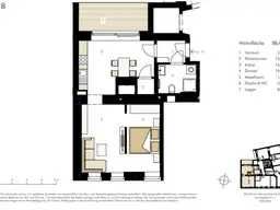 ERSTBEZUG + Traumhafte 2-Zimmer-Wohnung mit großer Küche 15,24m² in 1200 Wien/Grenze 1090 Wien + Loggia 8,48 m² + 400m U4 Friedensbrücke entfernt