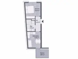 Neubauprojekt in Graz, Jakomini - Moderne Anlegerwohnung (32m²) mit Balkon! Provisionsfrei