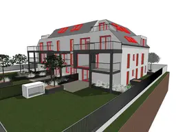 Bewilligtes Projekt mit 16 Wohnungen, Tiefgarage und Gärten - 1320m²