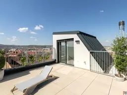 CITY VIEW &amp; STYLE II MODERNE DACHGESCHOSSWOHNUNG II PANORAMAFENSTER II TERRASSE + DACHTERRASSE MIT TRAUMBLICK II NÄHE UHLPLATZ II ANLEGERPREIS