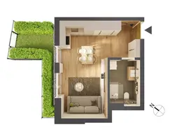 Hochwertige 1-Zimmer Neubau-Gartenwohnung HW08