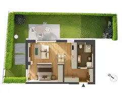 Hochwertige 1,5-Zimmer Neubau-Gartenwohnung HW07