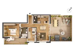 Hochwertige 3-Zimmer Dachgeschoss Wohnung IW15
