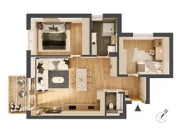 Hochwertige 3-Zimmer Neubauwohnung mit Balkon IW09