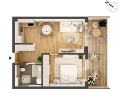 Hochwertige 2-Zimmer Neubauwohnung mit Balkon HW05