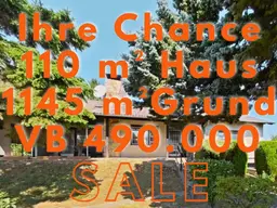 IHRE CHANCE: 3-ZIMMER-BUNGALOW + ca. 1.145 m² EIGENGRUND +VB 490.000,-+GARAGE+KELLER