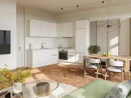 Kompakte 2-Zimmer-Wohnung mit großem Balkon beim Brunnenmarkt