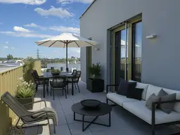Neu und provisionsfrei! 3 Zimmer Wohnung mit Dachterrasse und Ausblick: Hirschfeld