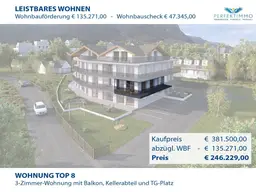 Top 08 mit WBF: Exklusive 3-Zimmer-Neubauwohnung mit schönem Südostbalkon