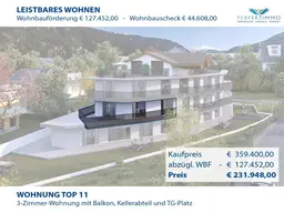 Top 11 mit WBF: Exklusive 3-Zimmer-Neubauwohnung mit über 50 m² großem Panoramabalkon