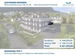 Top 07 mit WBF: Exklusive 4-Zimmer-Neubauwohnung mit 2 Balkonen