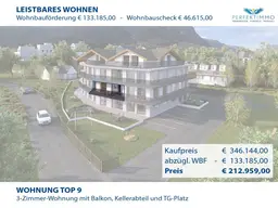 Top 09 mit WBF: Exklusive 3-Zimmer-Neubauwohnung mit großem Südbalkon